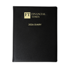 2026 Leather Desk Diary - Week-to-View Planner - Black