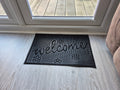Rubber Doormat 60cm x 40cm - 'Welcome' (Small Flowers)