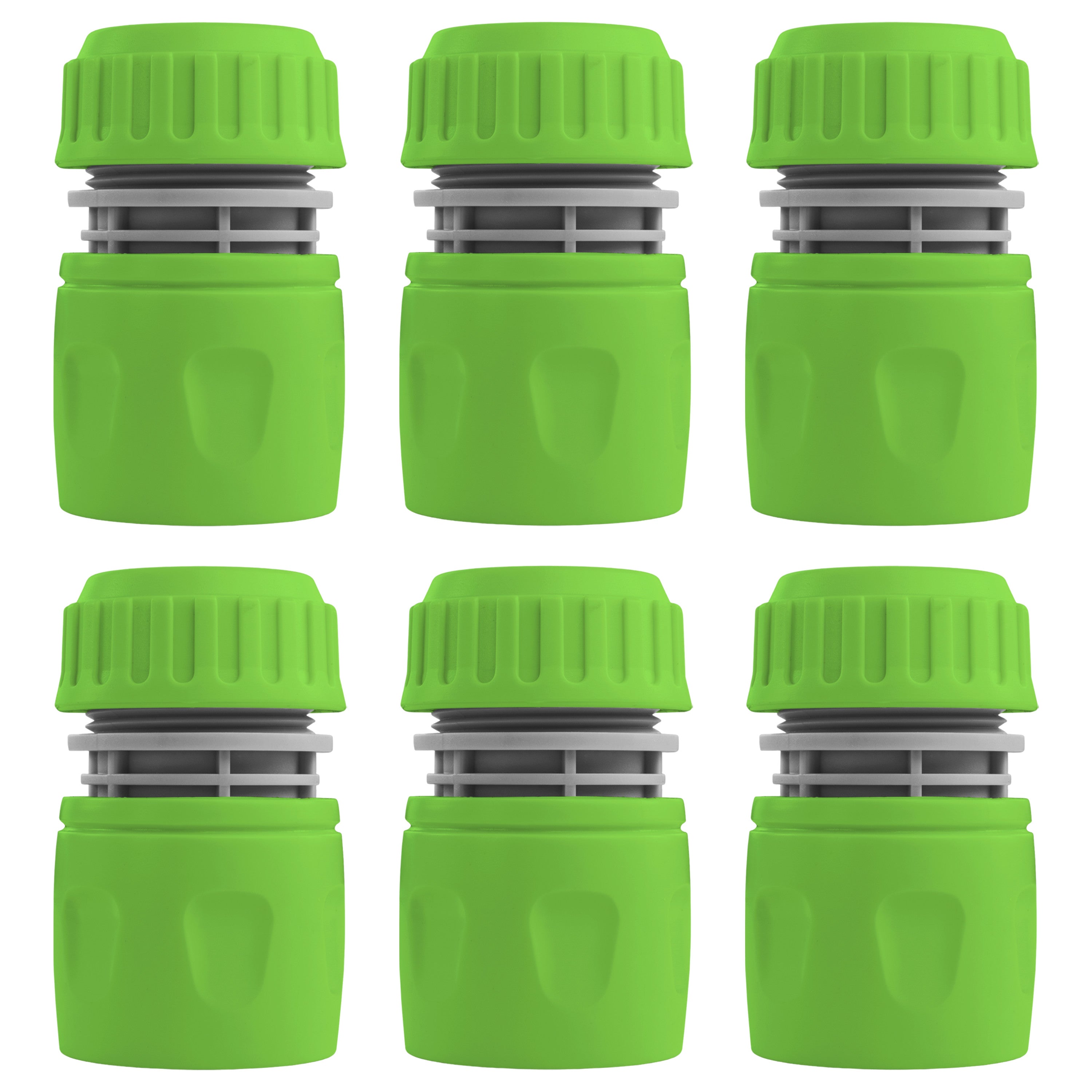 Female Hose Connector, 1/2" or 5/8" Hose, Green/Gray