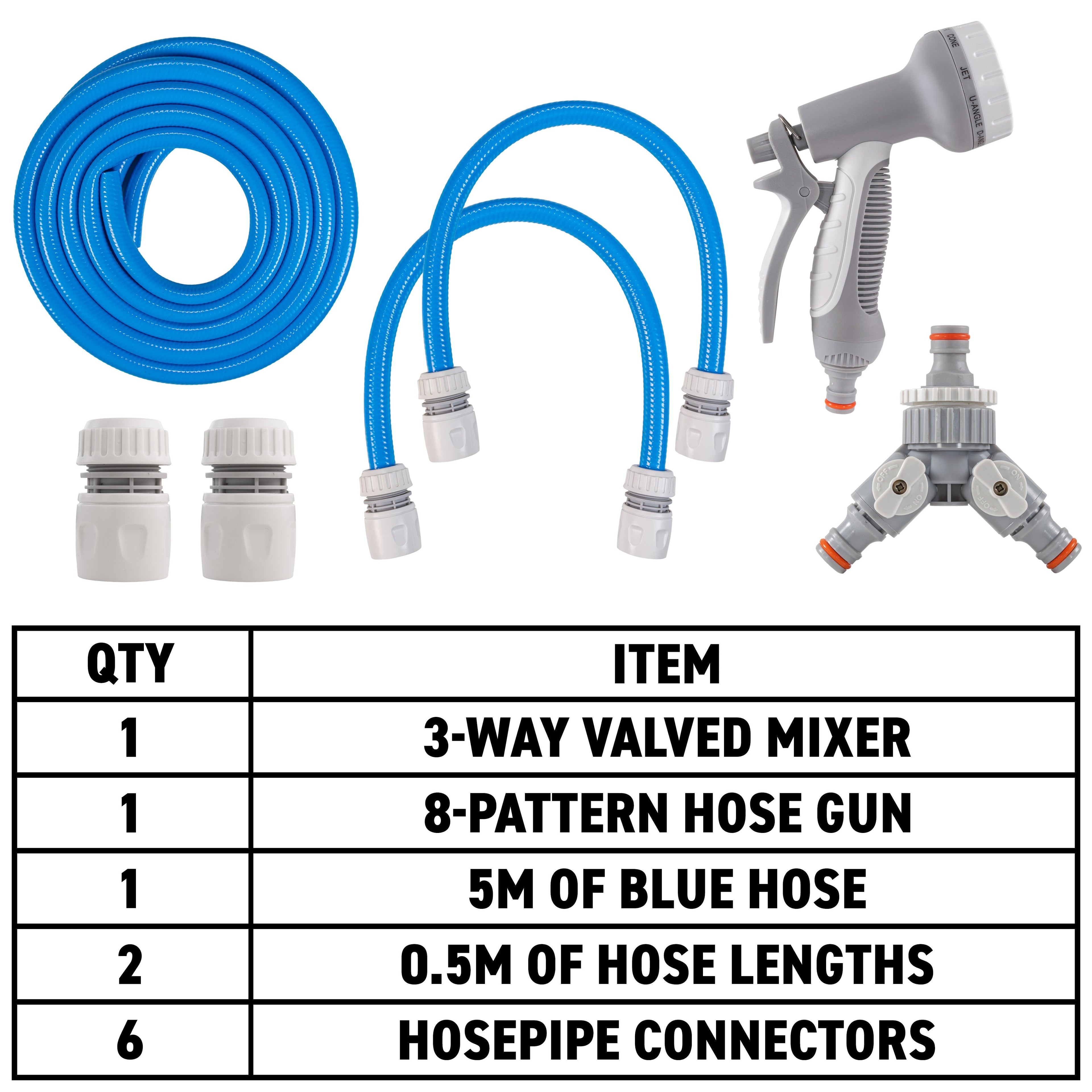 Dog Shower Mix Hot/Cold Water with Valves Blue