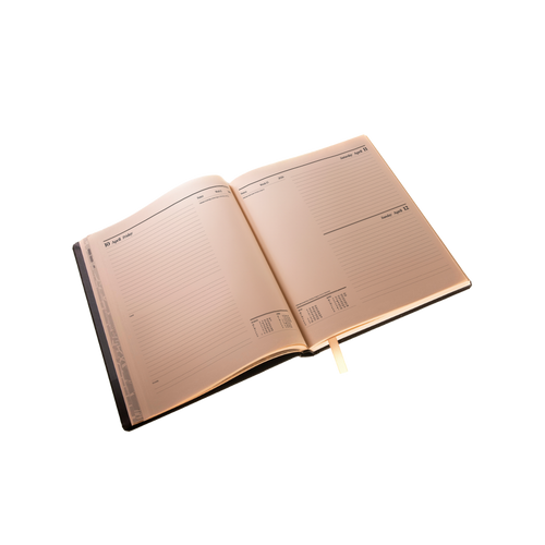 2026 Desk Diary (Pink paper) - Day-a-Page Planner - Black (DPC-26)