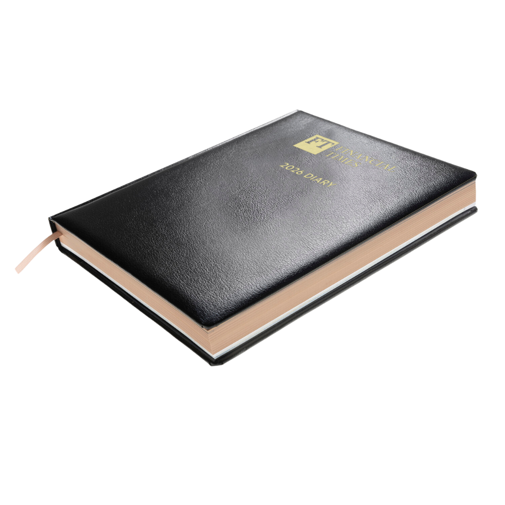 2026 Desk Diary (Pink paper) - Day-a-Page Planner - Black (DPC-26)