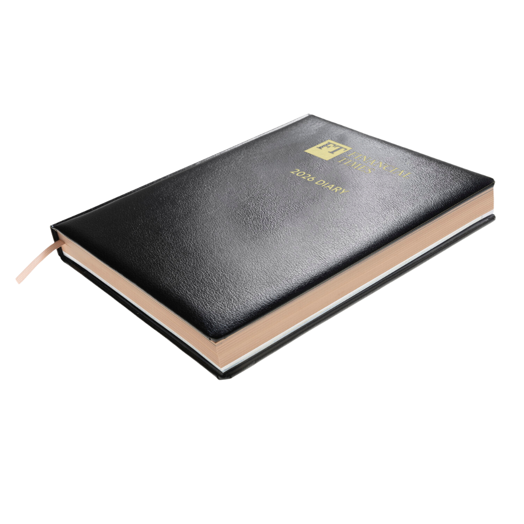 2026 Desk Diary (Pink paper) - Day-a-Page Planner - Black (DPC-26)
