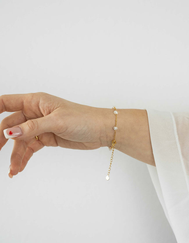 Armband met parels en kralenschakel