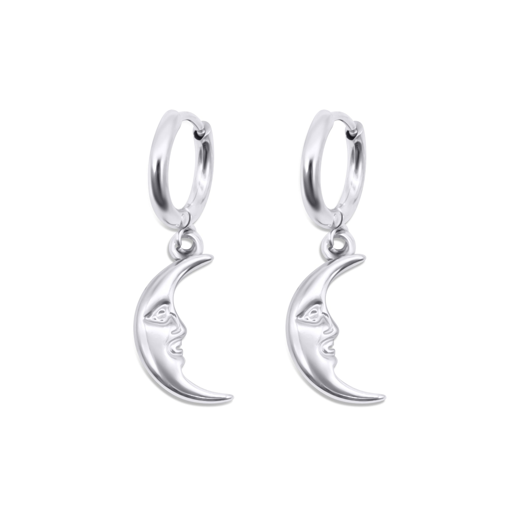 Man in the Moon Hoop Earrings