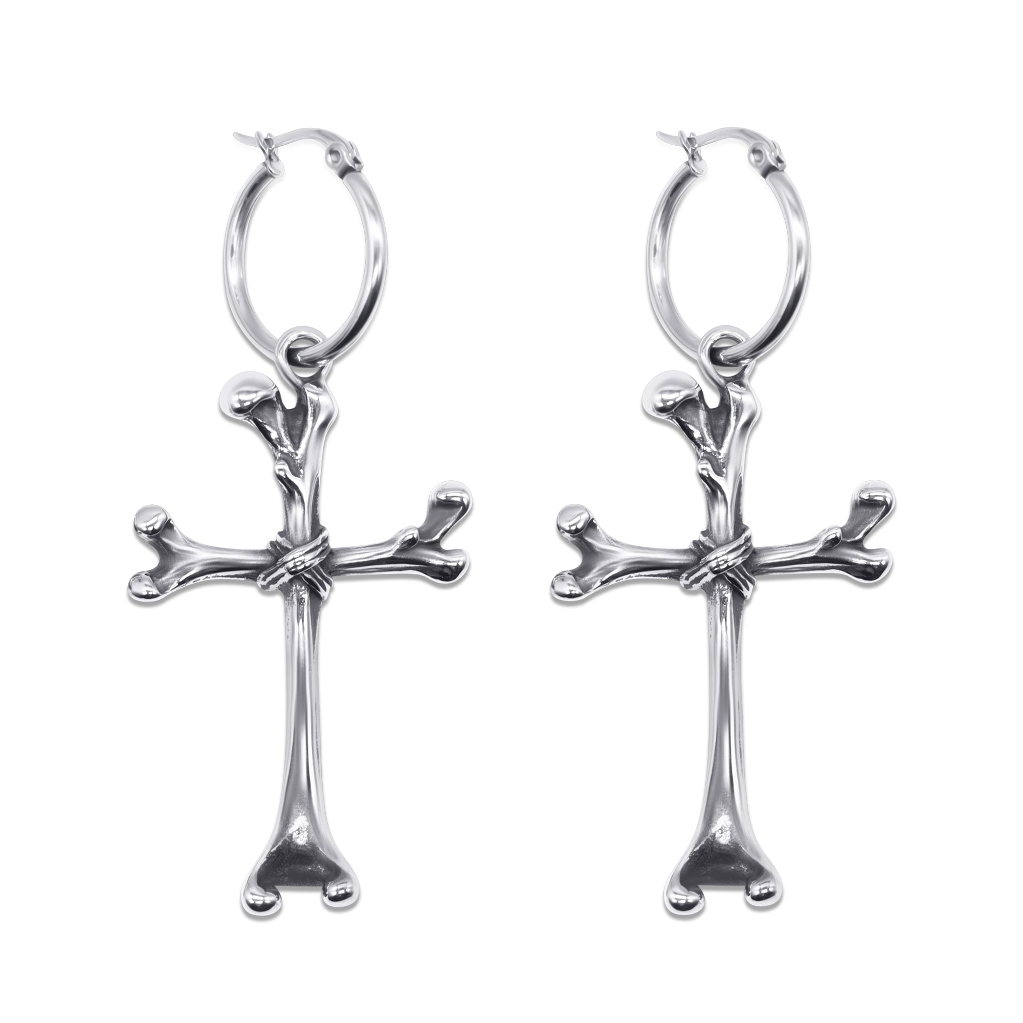 Osteomancy Bone Cross Earrings
