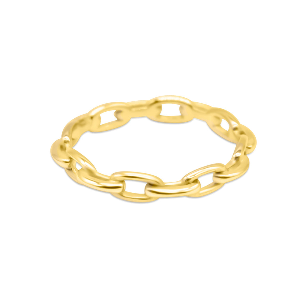 Chained Up Gold Plain Chain Ring