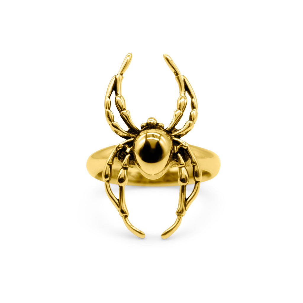 Gold Orb Weaver Spider Ring