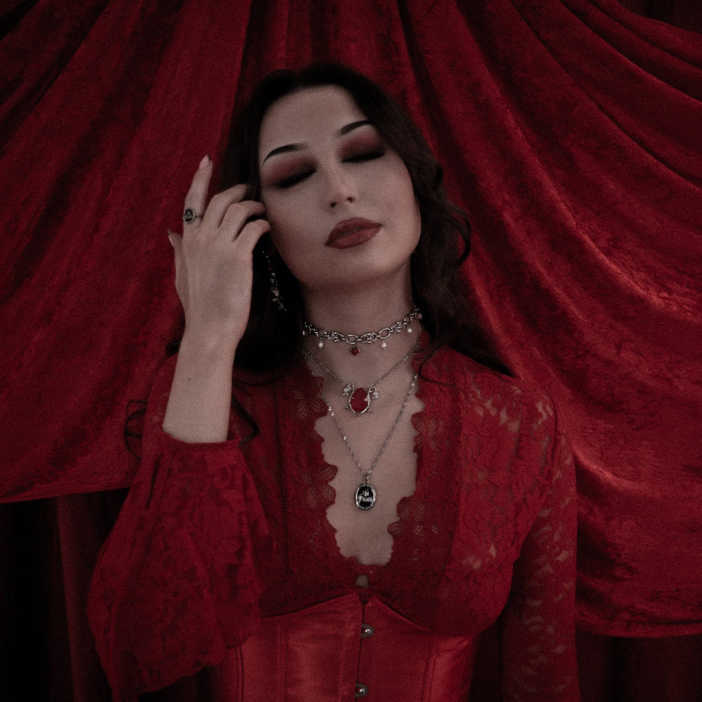 Cursed Bloom Rose Gemstone Necklace