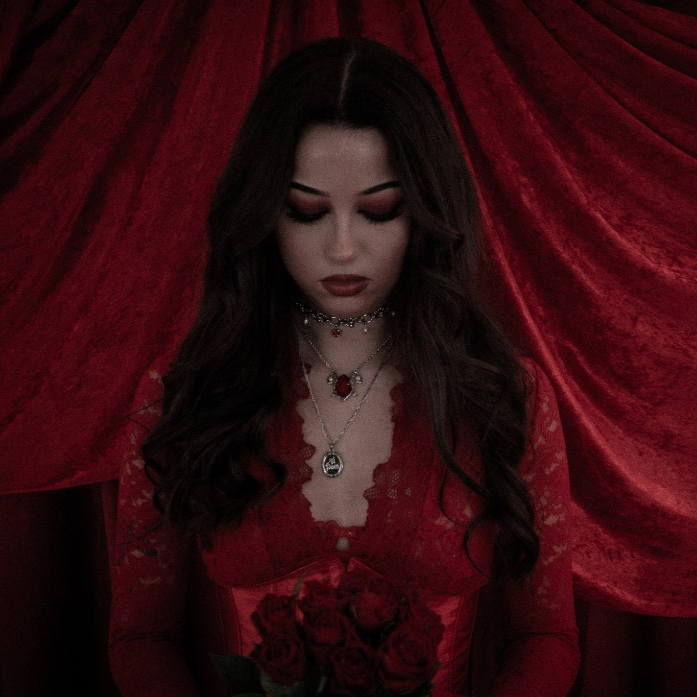 Cursed Bloom Rose Gemstone Necklace