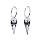 Raven Bird Skull Earrings