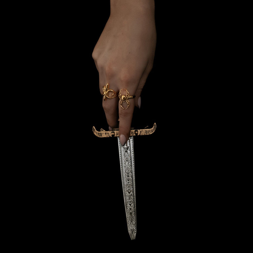 Gold Orb Weaver Spider Ring