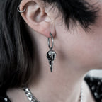 Raven Bird Skull Earrings