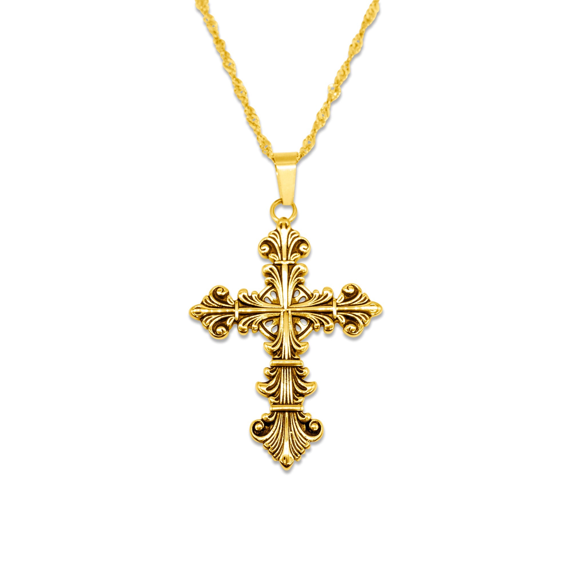 Lament Cross Necklace Gold