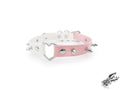 Half Pink and Half White Studded Heart Ring Choker