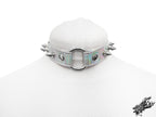 Holographic Silver Studded O Ring Choker
