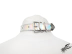 Holographic Silver Studded O Ring Choker