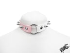 Half Pink and Half White Studded O Ring Choker