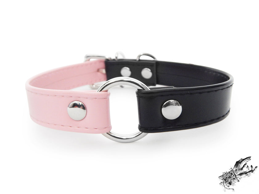Half Black and Half Pink O Ring Choker