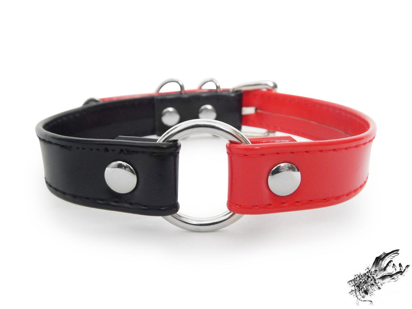Half Black and Half Red O Ring Choker