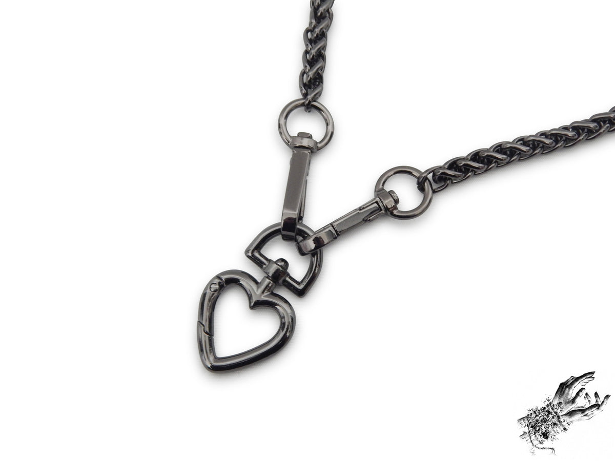 Black Chunky Chain and Heart Choker