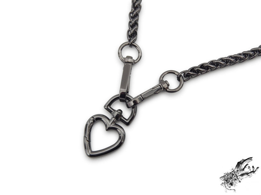 Black Chunky Chain and Heart Choker