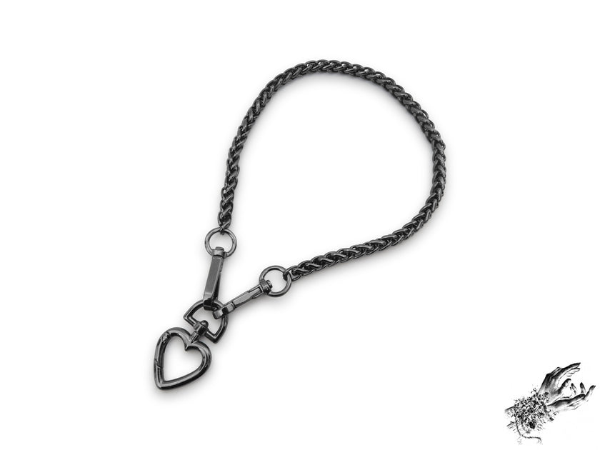 Black Chunky Chain and Heart Choker