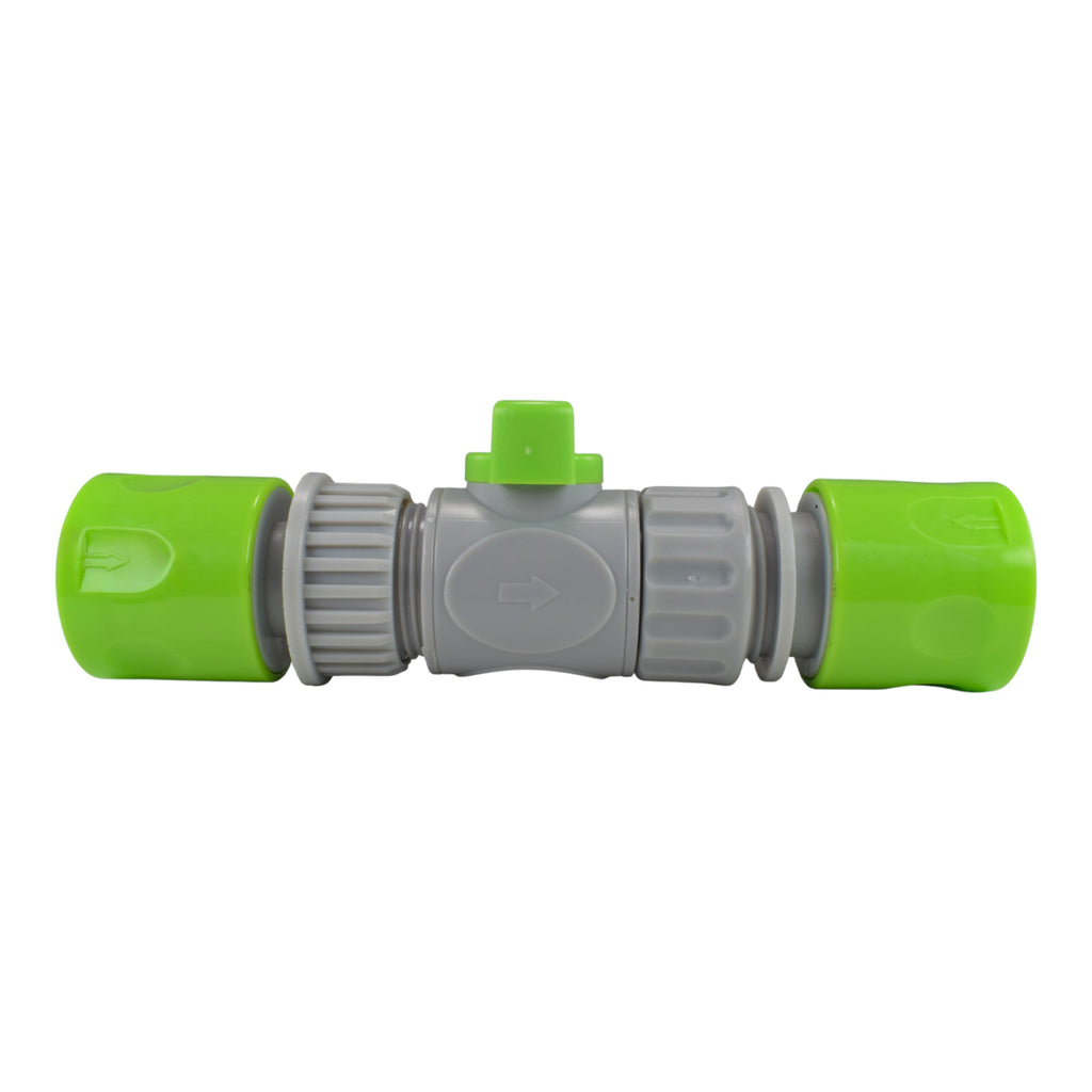 Male & Female Threaded Hose Quick Connector Set with Valve (Lime)