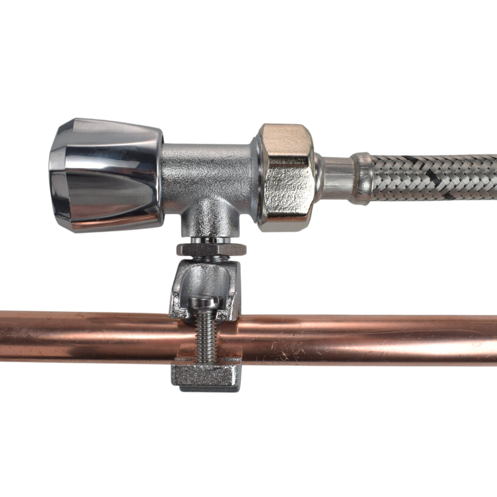 Polished Brass 13mm Barb Tap FULL Connection Kit