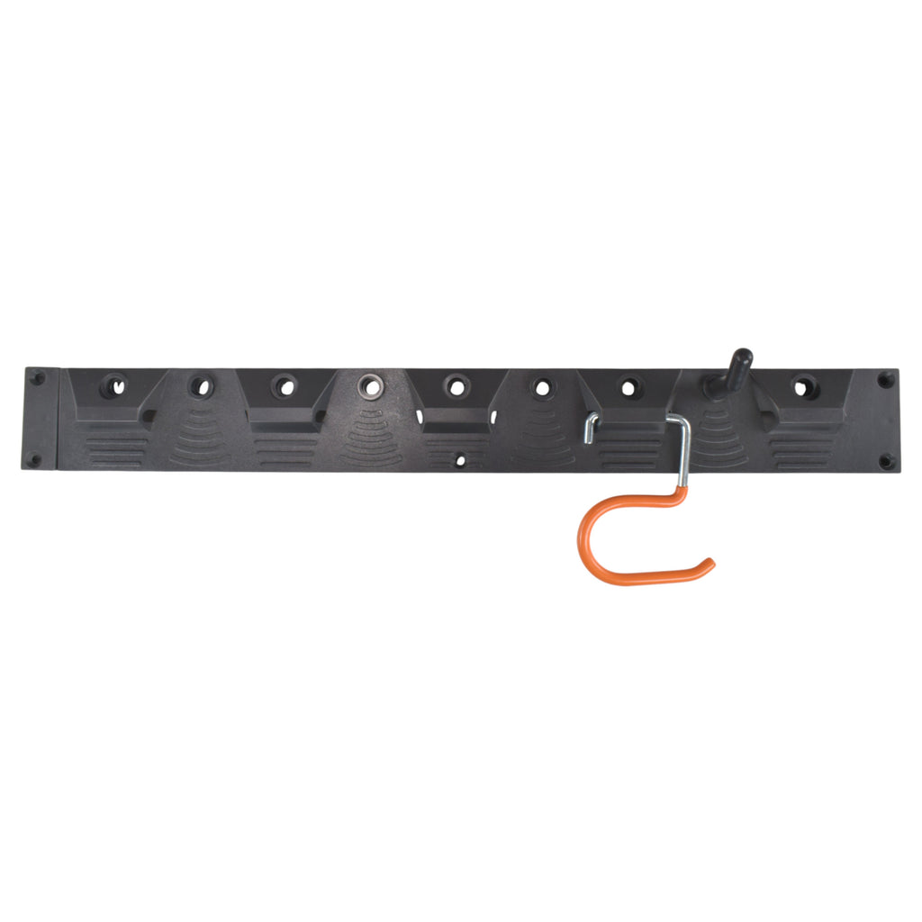 Tool Rail with Adjustable Peg Hooks and S Hanging Hooks