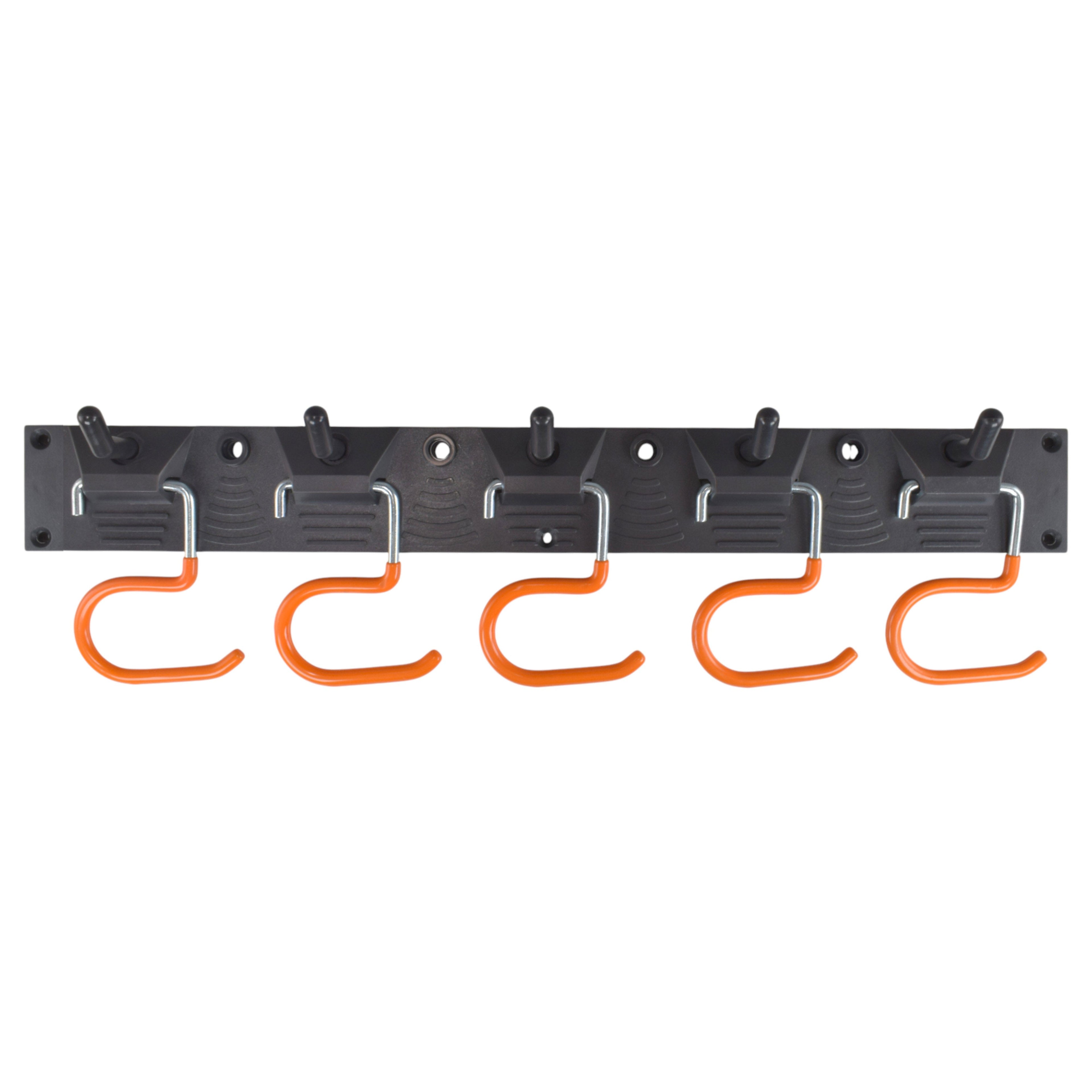 Tool Rail with Adjustable Peg Hooks and S Hanging Hooks