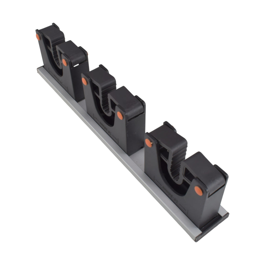 Wall Mount Tool Holder Rail - Gripper Design (3 Handles)