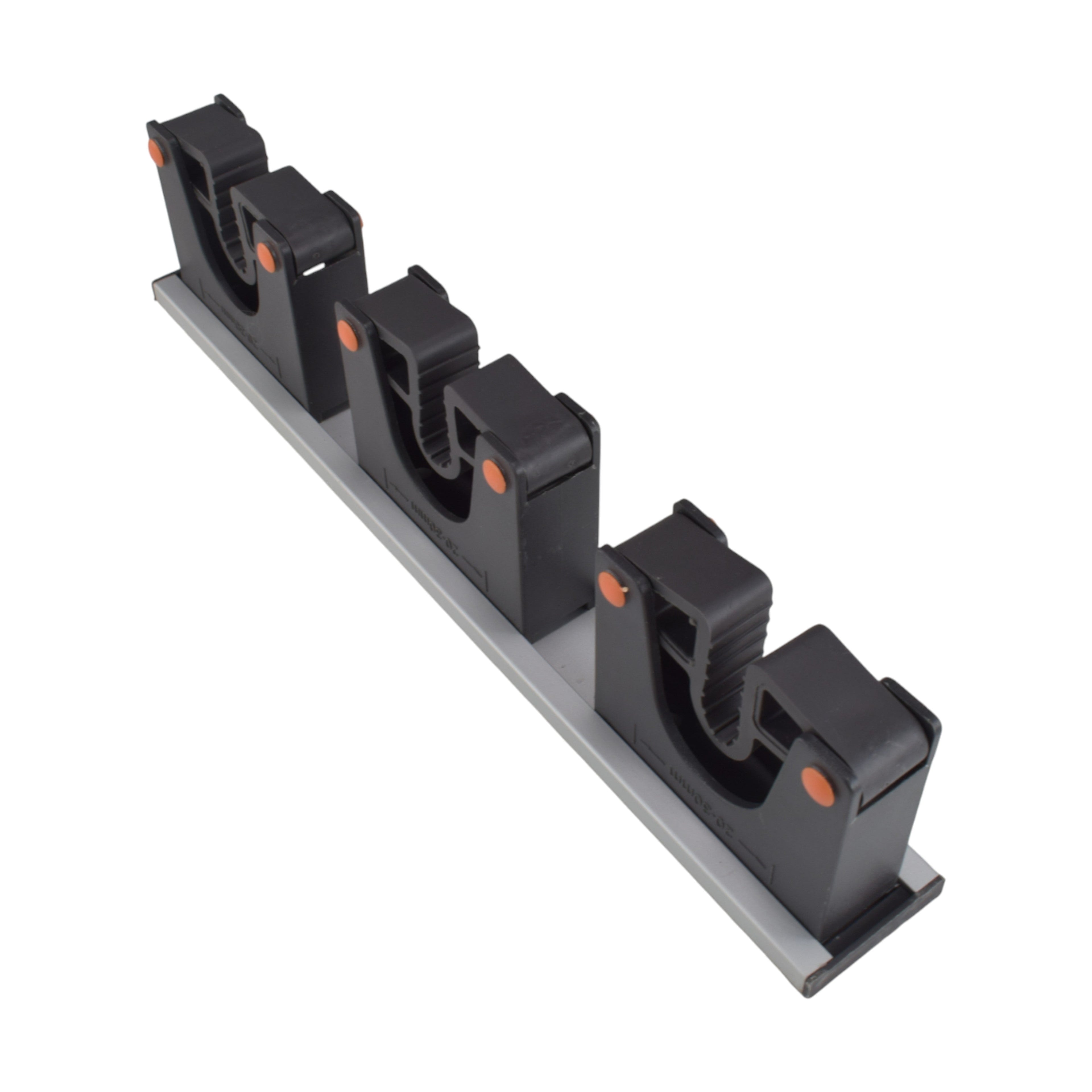 Wall Mount Tool Holder Rail - Gripper Design (3 Handles)