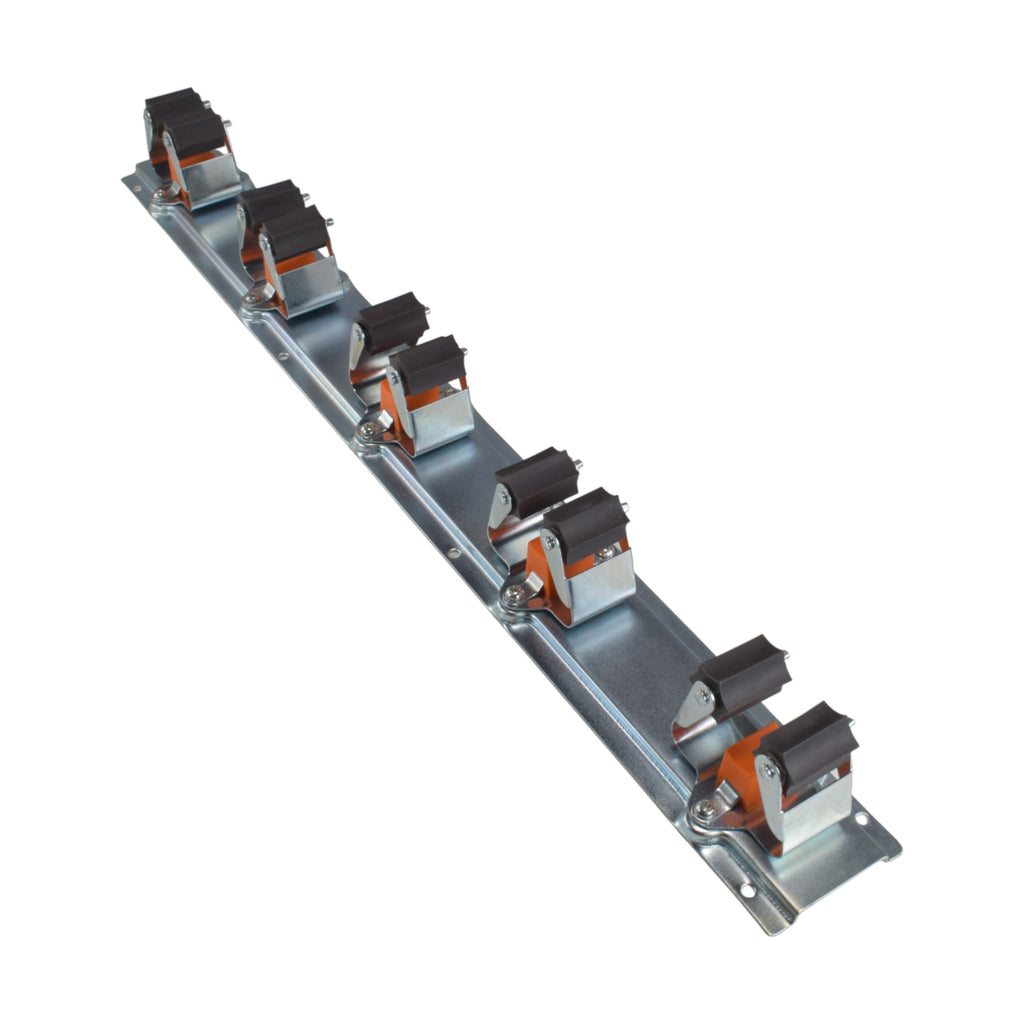 Wall Mount Tool Holder Rail - Roller Grip Design (5 Handles)