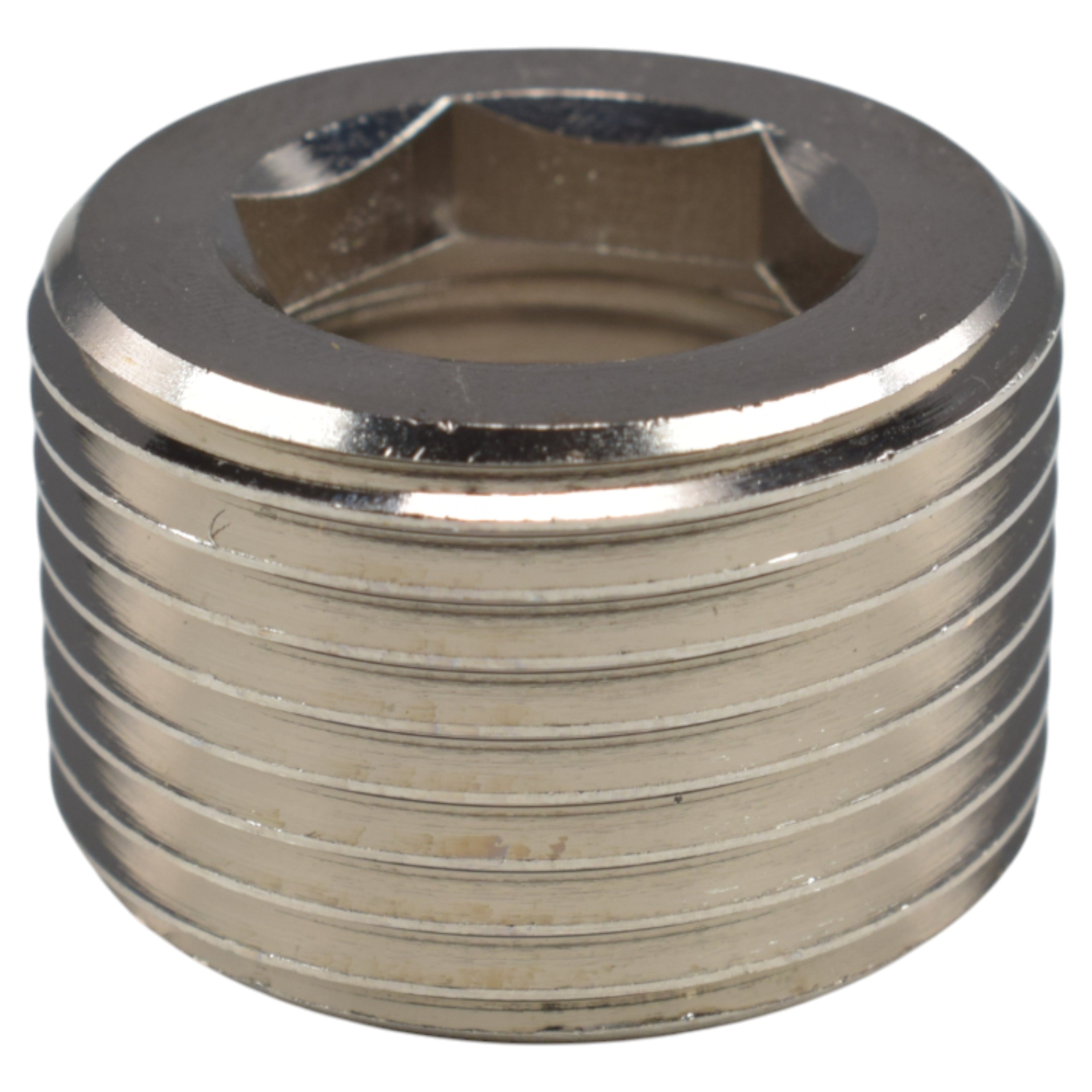 Thread Conversion Cap 3/4" BSPM - 1/2" BSPF, Nickel Plated