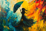 Dancing Umbrella Canvas
