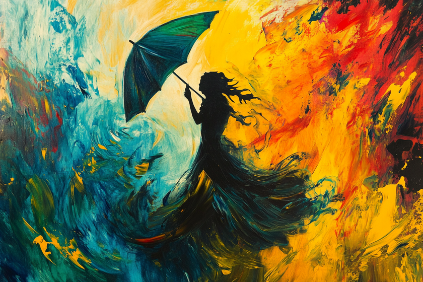 Dancing Umbrella Canvas