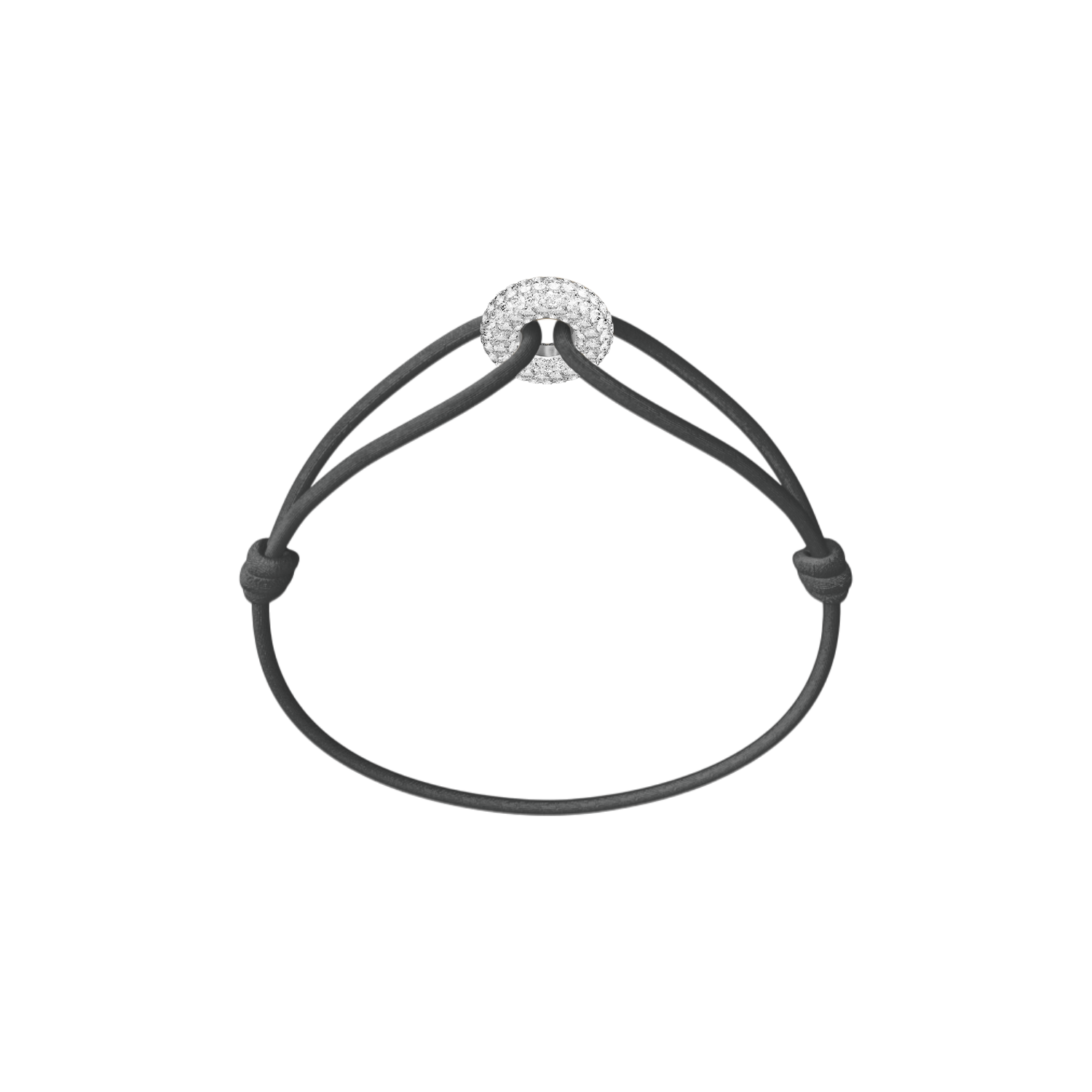Mini Silver Soho Pavé Cord Bracelet