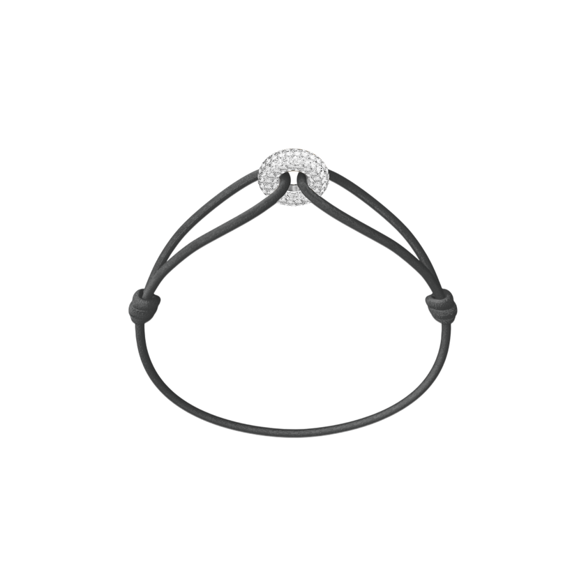 Mini Silver Soho Pavé Cord Bracelet