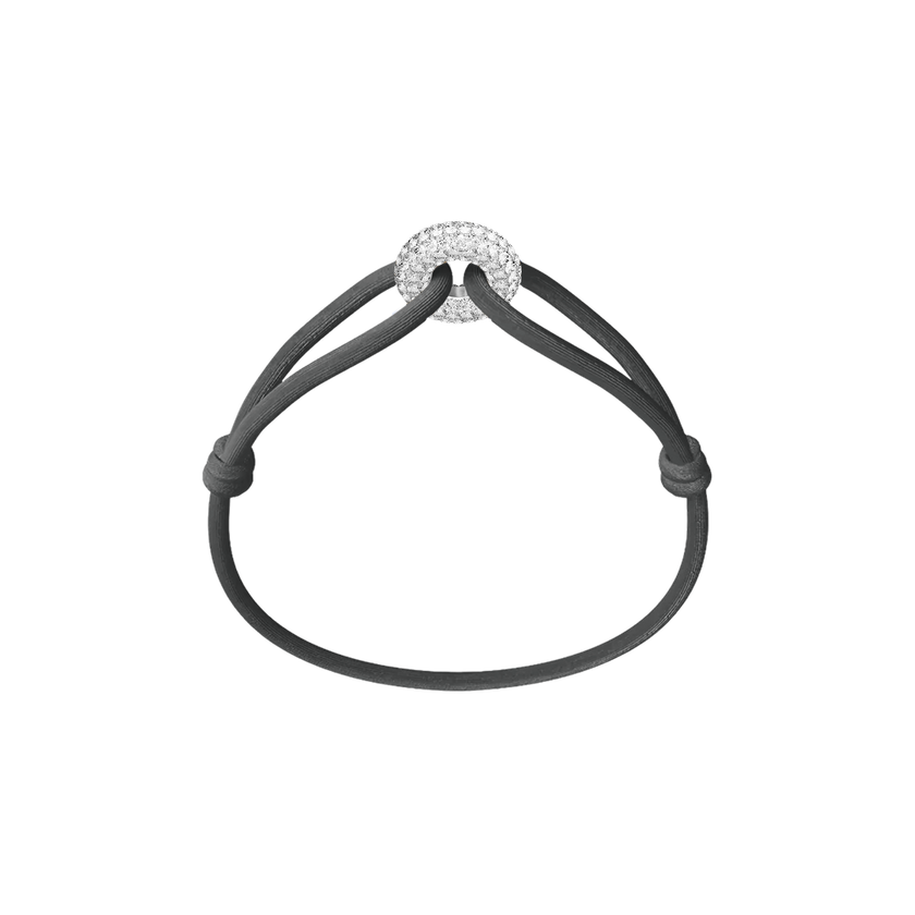 Silver Soho Pavé Cord Bracelet