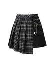 Dark in Love Leah Gothic Tartan Mini Skirt - Black & White Plaid