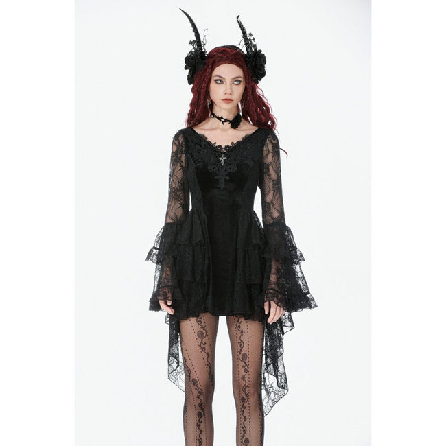 Dark in Love Anastasia Gothic Velvet & Lace Embroidered Dress