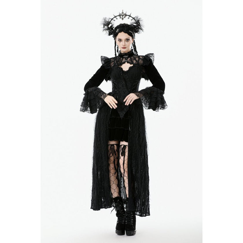 Dark in Love Erzebeth Gothic Bolero Shrug - Black Lace Victorian Bell Sleeve