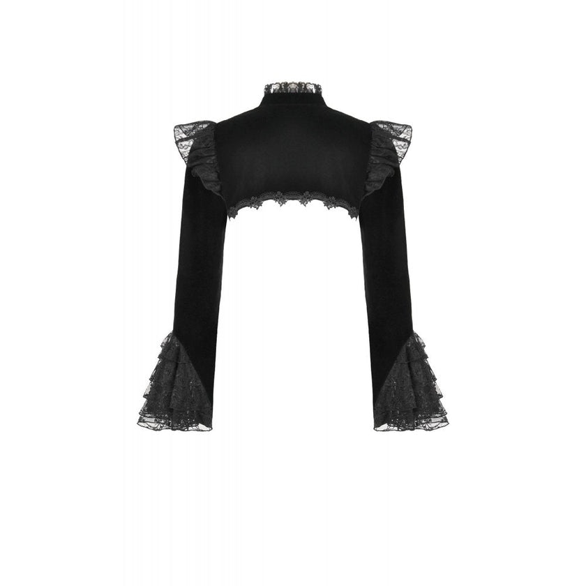 Dark in Love Erzebeth Gothic Bolero Shrug - Black Lace Victorian Bell Sleeve