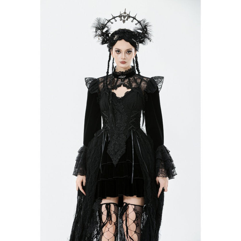 Dark in Love Erzebeth Gothic Bolero Shrug - Black Lace Victorian Bell Sleeve