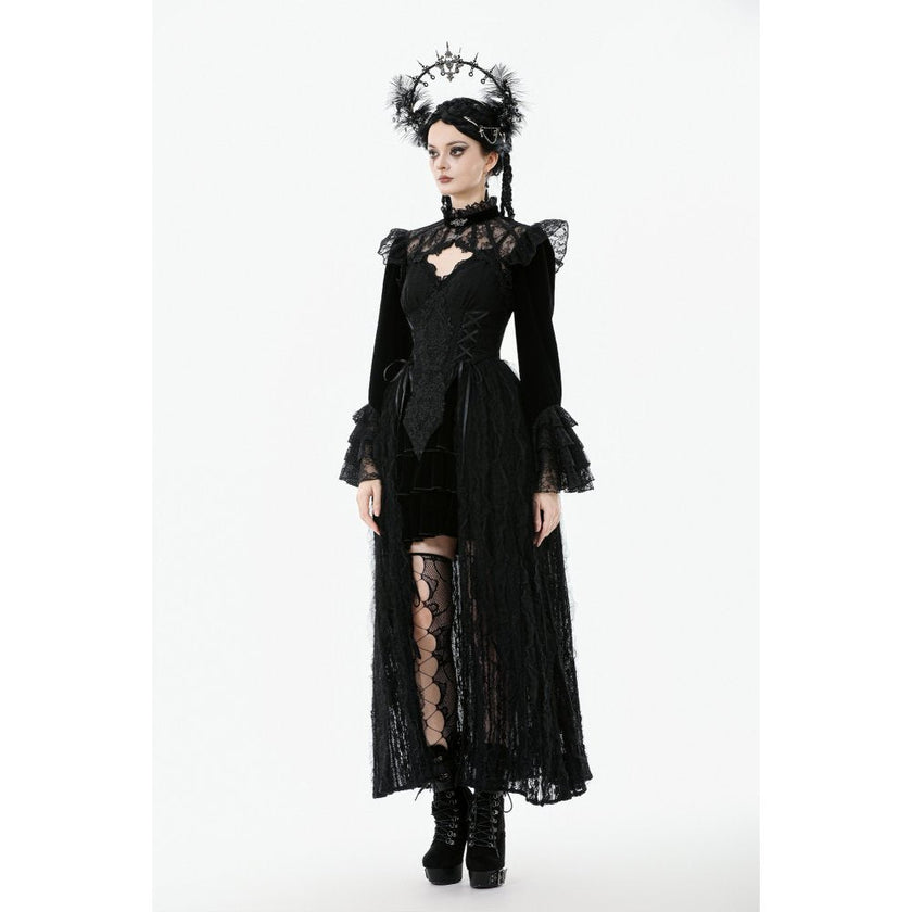 Dark in Love Erzebeth Gothic Bolero Shrug - Black Lace Victorian Bell Sleeve