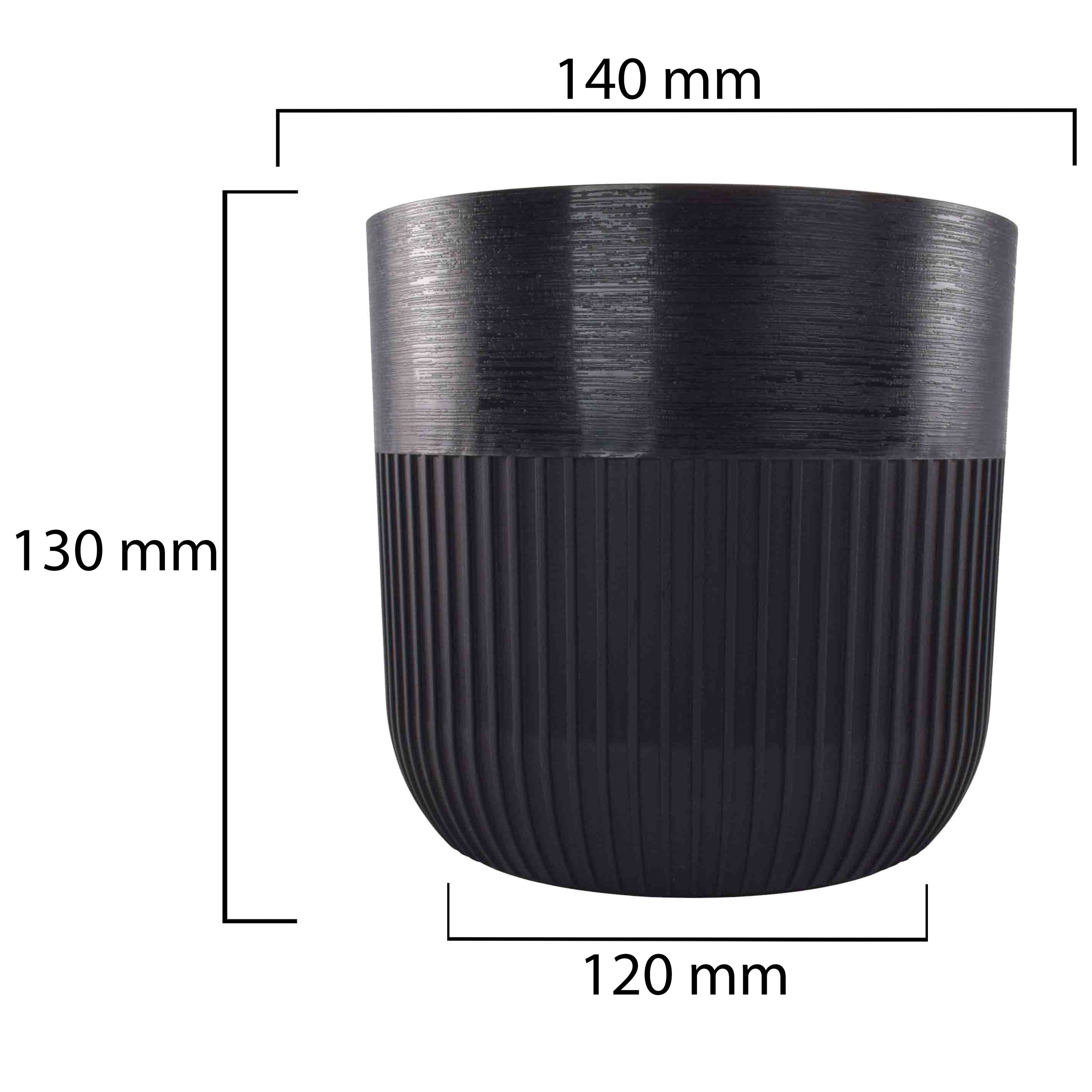 Luca Pot without Hole 140mm Deep Black