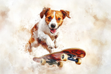 Dog on Wheels Canvas