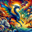 Dragon Fantasy Pop Art Fusion Canvas