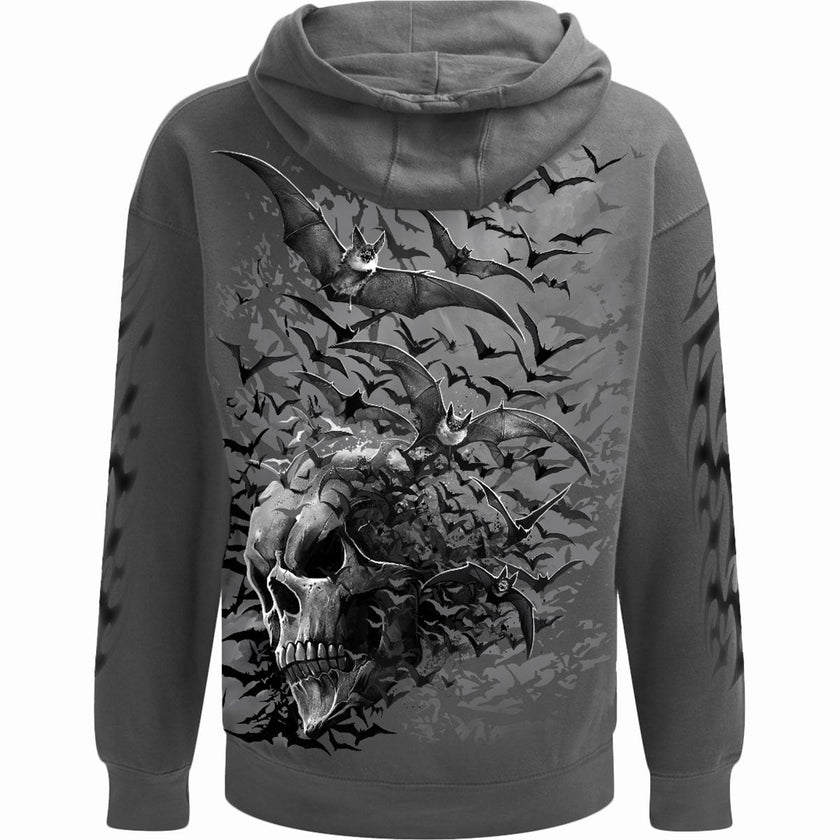 FLEDERMAUS SCHÄDEL - Kapuzenpullover Anthrazit